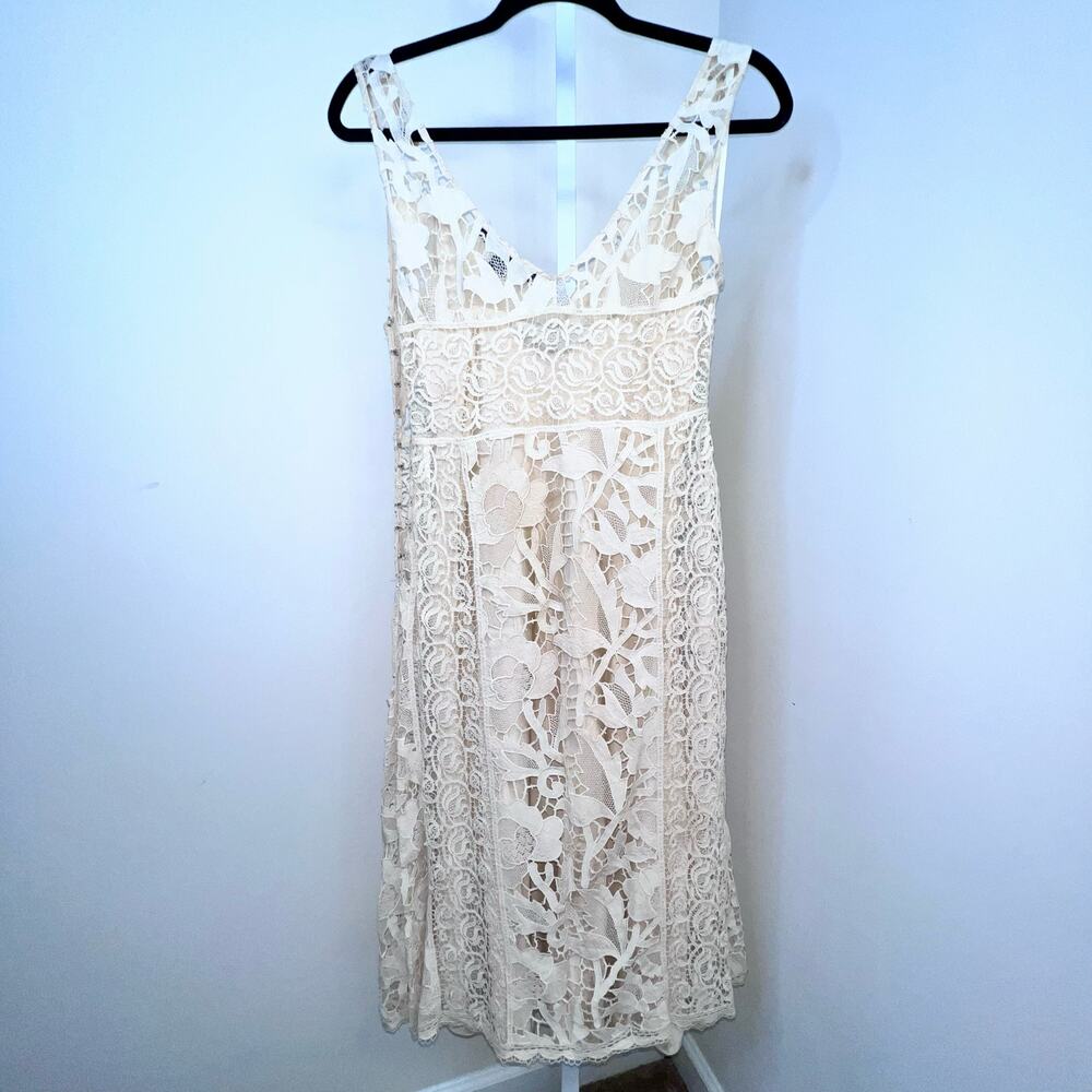 Ralph Lauren Vintage Lace Bridal Dress Size 6 Courthouse Wedding Reception Dress - Picture 16 of 17